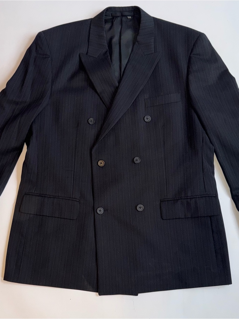 Ralph Lauren Collection Men’s 46R Double Breasted Pinstripe Blazer Made in Italy